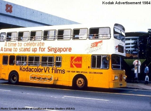 kodak advert on public bus 1984